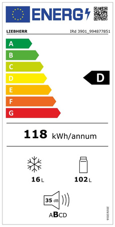 IRd 3901 Pure | Zintegrowana lodówka z systemem EasyFresh