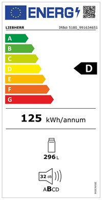 Liebherr Chłodziarka IRBdi 5150 zintegrowana z systemem BioFresh, Do zabudowy