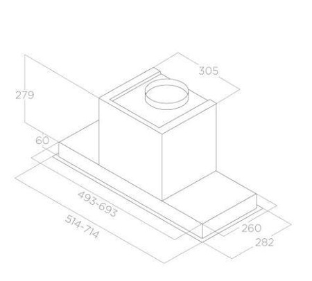 Elica  Okap HIDDEN ADVANCE BL MAT/A/52 czarny