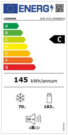 Liebherr ICNc 5123 Plus Zintegrowana chłodziarko-zamrażarka z systemem EasyFresh i NoFrost