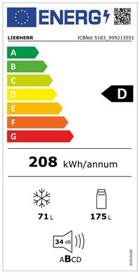 Liebherr Chłodziarko-zamrażarka ICBNdi 5183 zintegrowana z systemem BioFresh, NoFrost i DuoCooling, Do zabudowy