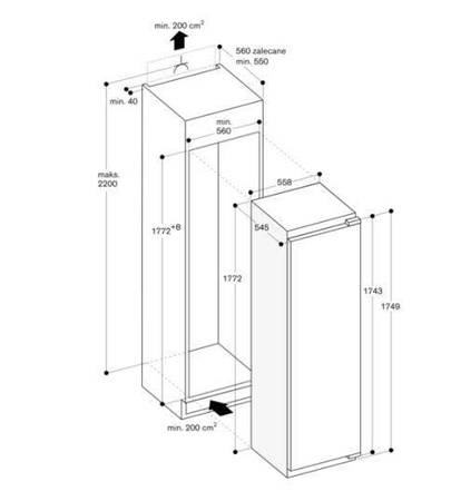 Gaggenau chłodziarka RC282306 Seria 200 Do zabudowy