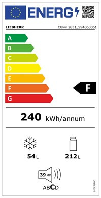 Liebherr Automatyczna chłodziarko-zamrażarka CUfb 2831 z systemem SmartFrost, Wolnostojąca