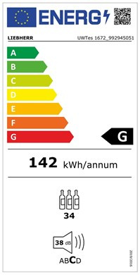 Liebherr Podblatowa UWTes 1672 chłodziarka do wina ze strefami temperatur, Do zabudowy