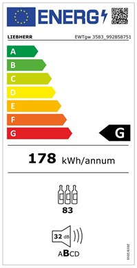 Liebherr Chłodziarka EWTgw 3583 do wina ze strefami temperatur , Do zabudowy