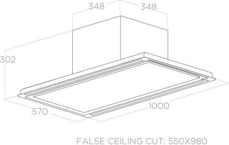 ELICA  Okap  HILIGHT H30 WH/A/100 (30 cm wysokość), sufitowy, biały