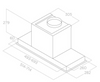 Elica Okap HIDDEN 2.0 IXGL/A/60, podszafkowy, stal nierdzewna + białe szkło