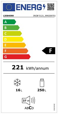 Liebherr Zintegrowana lodówka IRCBf 5121 Plus BioFresh z komorą piwniczną i systemem BioFresh, Do zabudowy