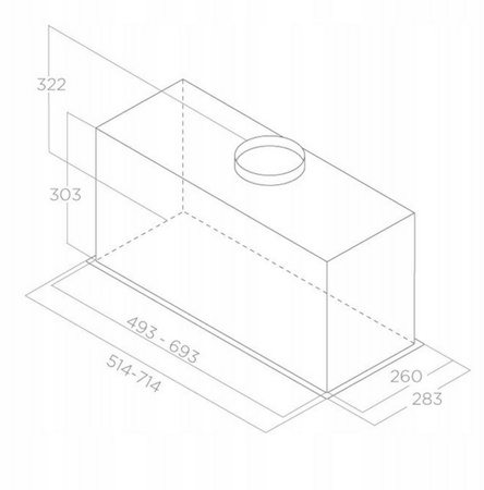 Elica  Okap LANE SENSOR BL MAT/A/72, do zabudowy, czarny