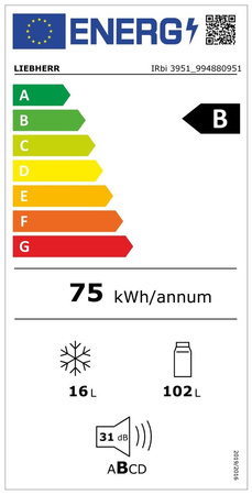 IRbi 3951 Prime | Zintegrowana lodówka z systemem EasyFresh